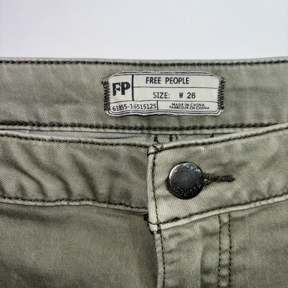 Free People We The Free Women's Just Float On Flare Jeans Size 26 Pants Green - Picture 4 of 8